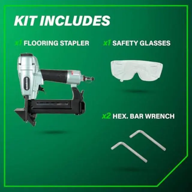 Alt view image 6 of 6 - Flooring Stapler, Pro-preferred Pneumatic Power Nailers, Power Stapler for Hardwood Flooring, 18 Gauge, 1/4" Staples, Length 1/2" to 1-9/16", N4004AB | Hardwood Floor Compatible, Power Nailers for Pro