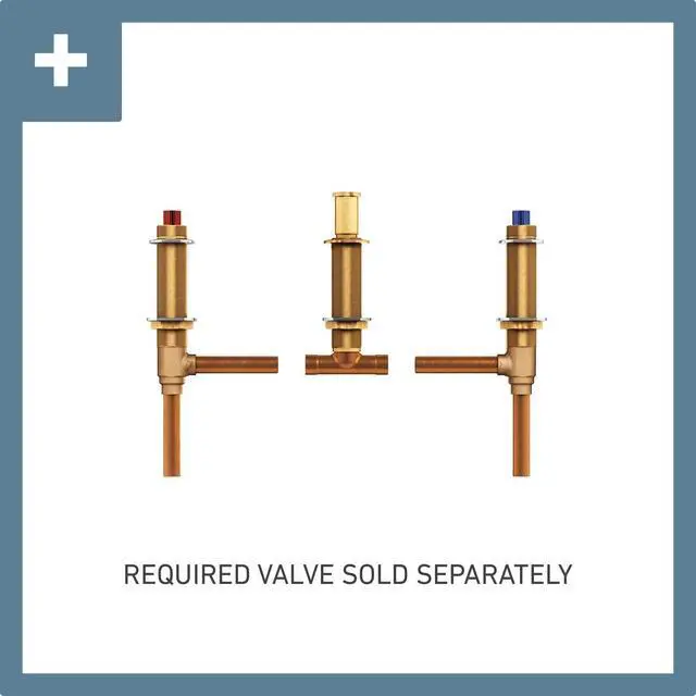 Alt view image 2 of 3 - T908 Genta LX Two-Handle Deck Mounted Modern Roman Tub Faucet, Valve Required, Chrome