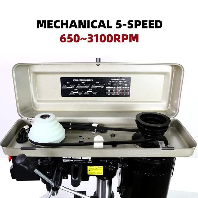 Alt view image 6 of 6 - 10-Inch Drill Press 6.2 Amp 3/4 HP Bench Drill Press 5-Speed Benchtop Drilling Machine with LED Work Light