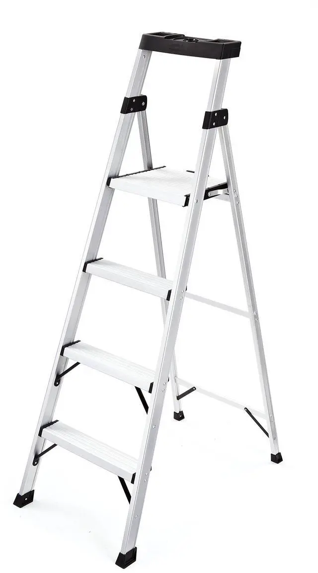 Main image of 5.5 ft. Step Ladder, Aluminum Lightweight with Project Top, Silver, Tested to US Safety Standards, No Assembly Required