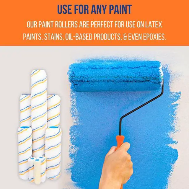 Alt view image 6 of 6 - True Blue 14" Professional Paint Roller Covers, 14 Inch, Best for All Types of Painting Surfaces, Refill Bulk Pack (48, 1/2" Nap)