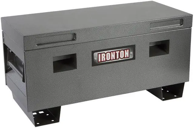 Main image of 36-Inch Heavy-Duty Steel Jobsite Box, 16-Gauge Steel Storage Chest with Hammertone Finish and Lockable Lid, Grey