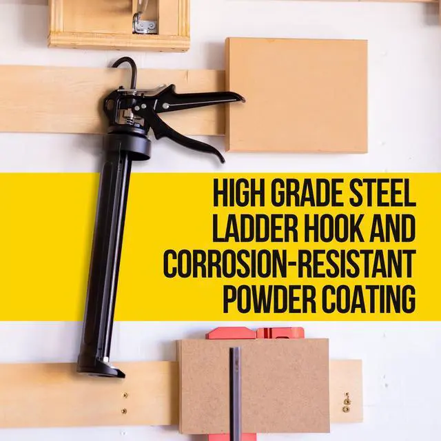 Alt view image 5 of 6 - Heavy Duty Caulk Gun, 18:1 Thrust Ratio, Steel Frame Construction, Rotating Barrel, Ladder Hook, Puncture Tool & No Drip Pressure Release Tab, 10 oz Caulking Gun, Pack of 6