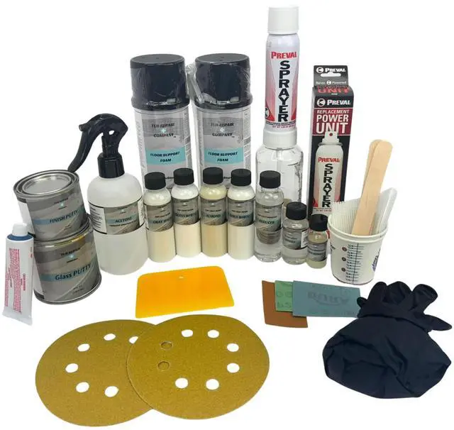 Alt view image 4 of 5 - Tub Repair Kit for Floor Cracks with Color Match, Strong Fiberglass Repair kit, Seamless Weight Bearing Repairs Floor Cracks