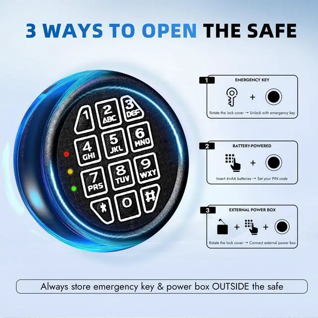 Alt view image 6 of 6 - 4 CUB Commercial Front-Drop Safe Box Fireproof Waterproof, Money Safe Box with Anti-Fishing & Free Fireproof Bag for Home, Office, Jewelry, Documents