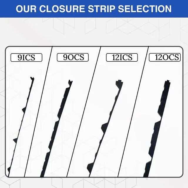 Alt view image 6 of 6 - Duco R Panel Foam Closure Strips 3ft Long, 12" Rib Spacing - 100 Pack of USA-Made Black Outer Foam Closure Strips for Metal Roofing Panels - Blocks Gaps, Moisture, Noise, & Dust (No Adhesive)