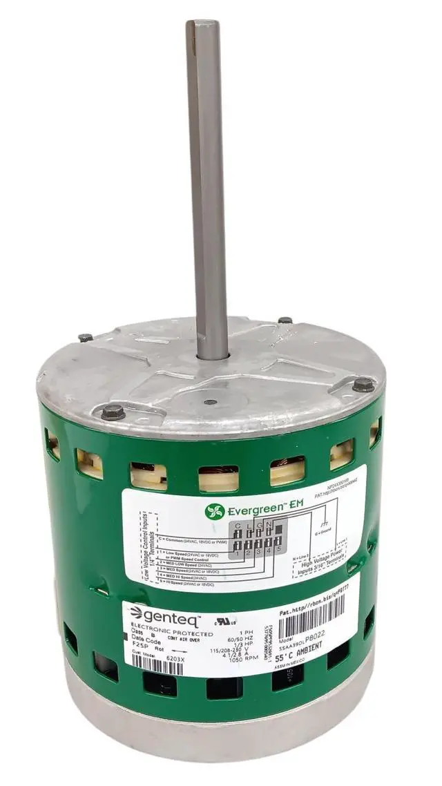 Alt view image 3 of 6 - CECOMINOD073162 GE Genteq 1/3 HP 230 Volt Replacement X-13 Furnace Blower Motor