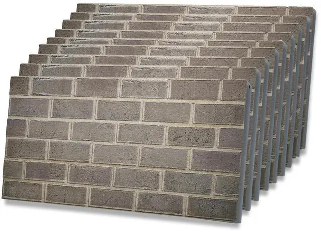 Main image of 3D Faux Brick Wall Panels Lightweight Styrofoam Cladding for Interior & Exterior Use | DIY Decorative Panels | 9 Pack (40"x20") | Ideal for Living Room, Kitchen, Outdoor Walls Silverstone
