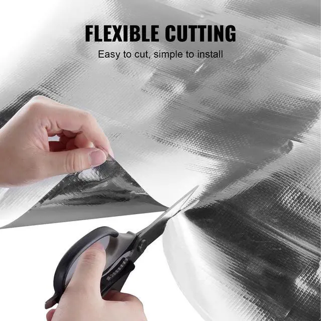 Alt view image 5 of 6 - Double Reflective Insulation Roll, Woven Fabric Radiant Barrier, 0.006 in 48 in x 250 ft, Aluminum Foil PE Woven Cloth Heat Reflective Shield, Thermal Insulation Roll for Window RV Roof