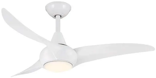 Main image of F845-WH Light Wave 44" Ceiling Fan with LED Light and Remote Control in White Finish