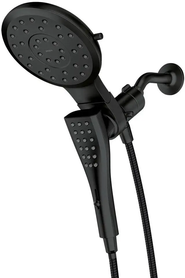 Main image of Verso Round Rain Showerhead and Handshower Combination with Infiniti Dial and Magnetix Docking, 60" Hose, Matte Black, 220C2EPBL