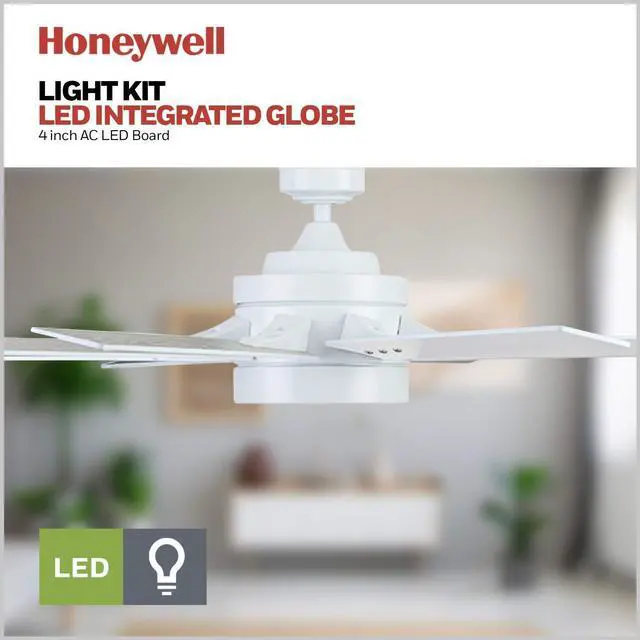 Alt view image 6 of 6 - Ceiling Fans Xerxes Modern 62 Inch Ceiling Fan with Light, Remote Control Fan, LED Indoor Fan with 8 Blades, White and Gray Wash Blade Finish Options, White (51628-01)