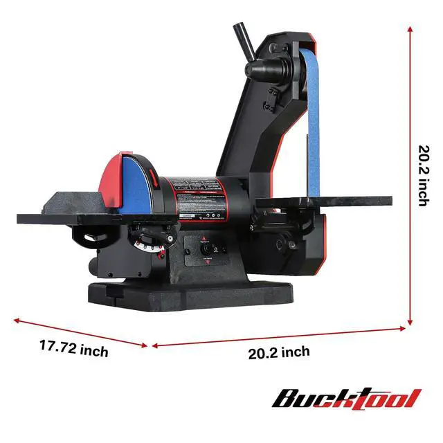 Alt view image 6 of 6 - Dual Speed 1" x 42" Belt Disc Sander Combo, Bench Knife Sharpener with Large Work Table, Professional Benchtop Belt Sander with Direct-drive 4.8A Brushless Motor for Metalworking, BD1801DS