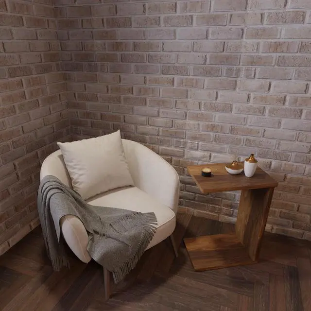 Alt view image 2 of 6 - 3D Faux Brick Wall Panels Lightweight Styrofoam Cladding for Interior & Exterior Use | DIY Decorative Panels | 9 Pack (40"x20") | Ideal for Living Room, Kitchen, Outdoor Walls Sandstone