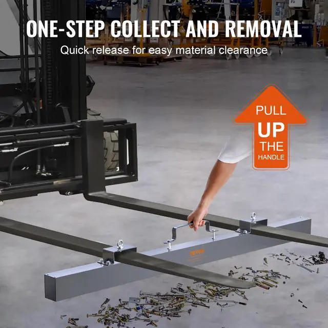 Alt view image 3 of 6 - Hanging Magnetic Sweeper Pickup Tool, 105lbs Nail Hang-Type Magnetic Forklift Sweeper, Industrial Grade Magnets Steel Material Hunting Accessories for Picking Up Nails Bolts Iron Chips Metals