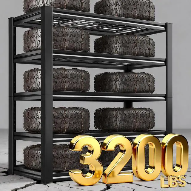 Alt view image 5 of 6 - Garage Shelving 3200LBS, 5-Tier Storage Shelves, Adjustable Industrial Metal Shelving Unit for Garage, Basement, Pantry, Warehouse,Commercial, 36" W x 16" D x 72" H, 2 Pack