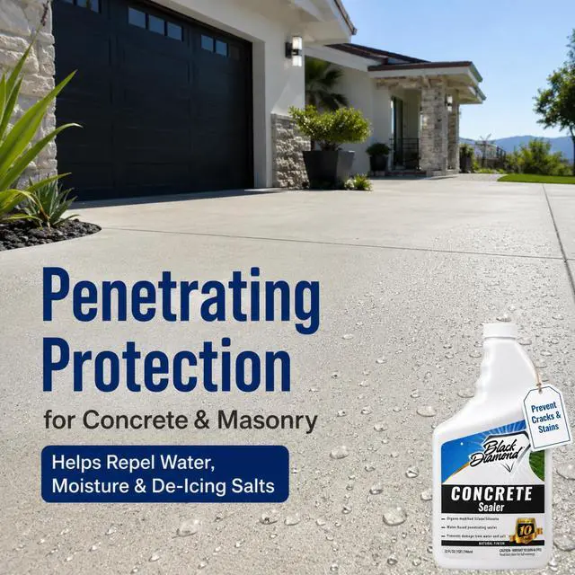 Alt view image 2 of 6 - Concrete Sealer Clear Penetrating Waterproofing Spray. The Best Most Durable Sealant for Driveways, Cement Patio Pavers, Brick, Stone Or Any Outdoor Hard Surface. Easy, Long-Lasting Natural Look