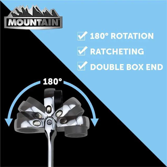 Alt view image 6 of 6 - RM6, 5 Piece Metric Double Box Universal Spline Reversible Ratcheting Wrench Set, Extra Long Chrome Vanadium Steel, 90 Tooth, 4 Degree Swing Arc, Flexible Design for Hard to Reach Fasteners