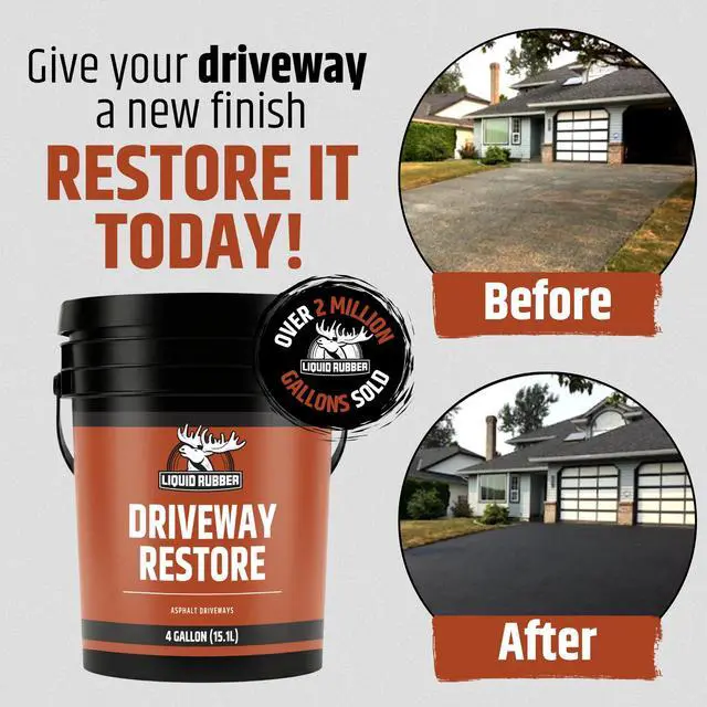 Alt view image 2 of 6 - Driveway Restore Sealant - Highly Flexible Asphalt Coating Fills Cracks and Revitalize, Kit- Includes 4 Gallon Sealer, Crack Filler 10.2 oz 4 Pack, Patio Cleaner 1 Gallon