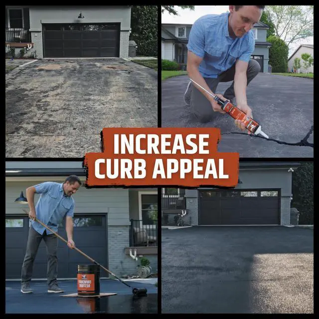 Alt view image 4 of 6 - Driveway Restore Sealant - Highly Flexible Asphalt Coating Fills Cracks and Revitalize, Kit- Includes 4 Gallon Sealer, Crack Filler 10.2 oz 4 Pack, Patio Cleaner 1 Gallon