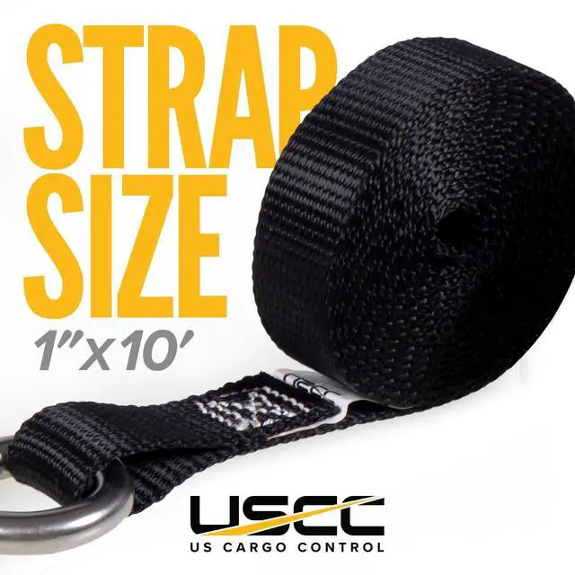 Alt view image 2 of 6 - Stainless Steel Ratchet Straps with Carabiner Hooks 1" X 10' (10 Pack), 500 LBS Break Strength, Marine Tie Down Straps for Boats, ATVs, Trees, Camping, Snow, Saltwater Applications