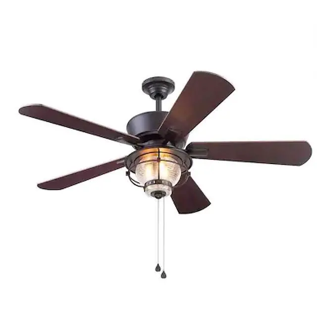 Main image of Merrimack II 52-in Matte Bronze LED Indoor/Outdoor Ceiling Fan with Light Kit (5-Blade)