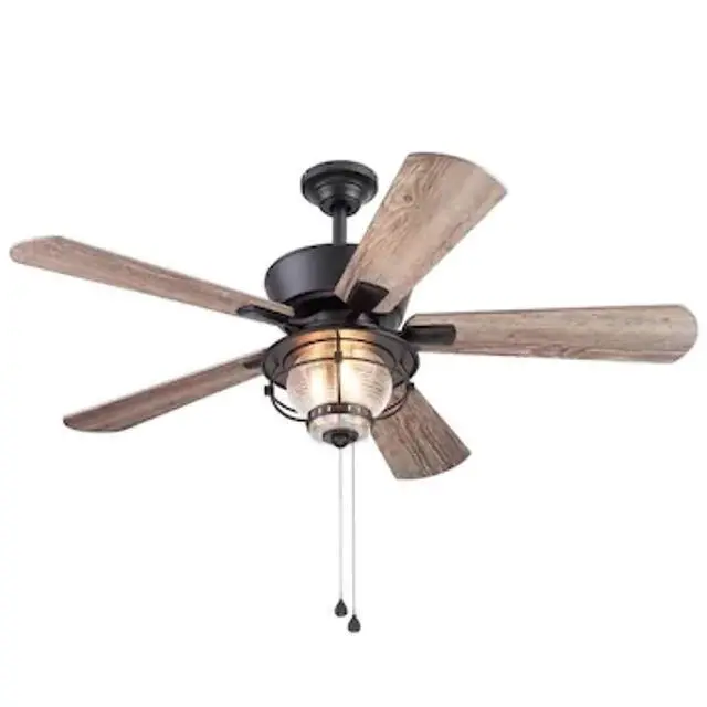 Alt view image 2 of 5 - Merrimack II 52-in Matte Bronze LED Indoor/Outdoor Ceiling Fan with Light Kit (5-Blade)