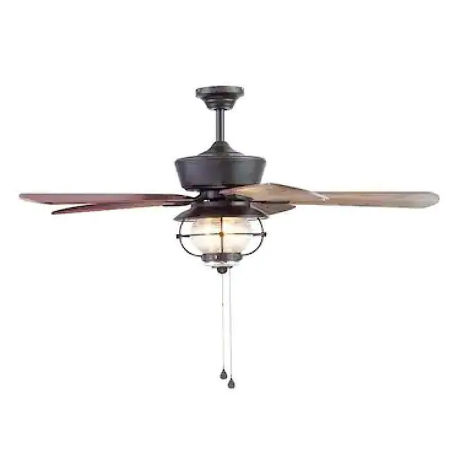 Alt view image 3 of 5 - Merrimack II 52-in Matte Bronze LED Indoor/Outdoor Ceiling Fan with Light Kit (5-Blade)