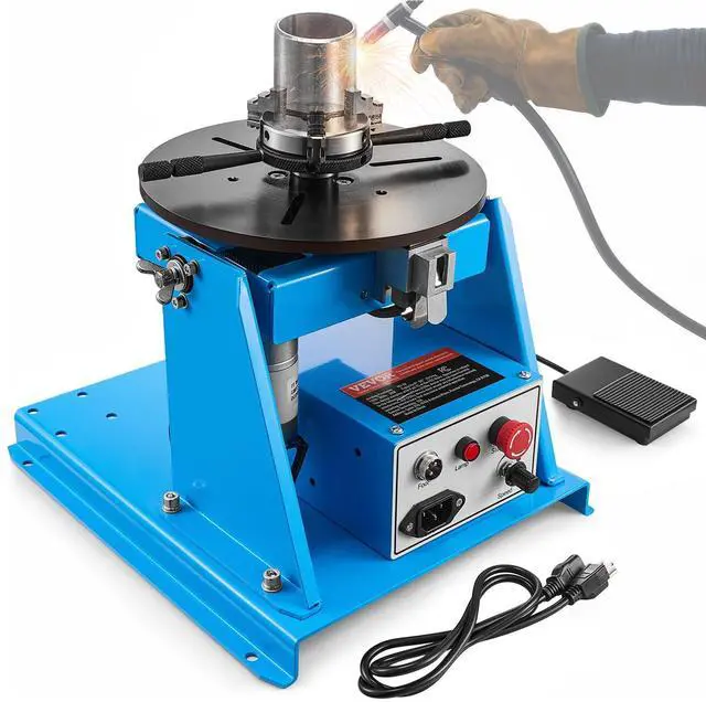 Main image of Rotary Welding Positioner 10KG, 1-12 RPM 20W, Adjustable 0-90° Turntable with 8.1 Inch 3-Jaw Chuck, Compact Welder Machine for Precision Cutting, Grinding, Assembly, and Testing