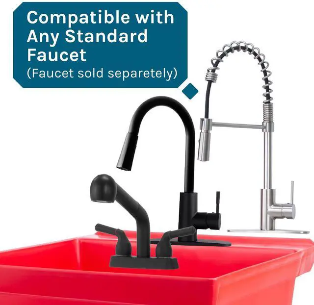 Alt view image 4 of 6 - 19 Gallon Utility Sink Laundry Tub by with Adjustable Metal Legs, Ideal for Laundry room, Basement, or Garage Workshop. Heavy Duty Shop Sink. No Faucet Included