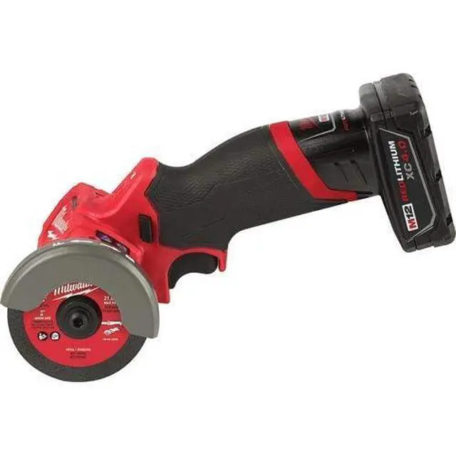 Alt view image 3 of 5 - M12 FUEL 3" Compact Cut Off Tool Kit - 24V, 4Ah, 4A, 1.5E+3 RPM, 3" Max. Chuck Size, Black/Red