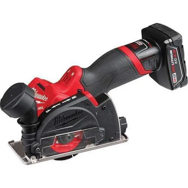 Alt view image 5 of 5 - M12 FUEL 3" Compact Cut Off Tool Kit - 24V, 4Ah, 4A, 1.5E+3 RPM, 3" Max. Chuck Size, Black/Red