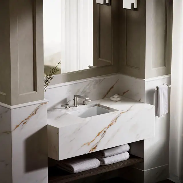 Alt view image 4 of 6 - 2882-0 Verticyl Rectangular Undermount Bathroom Sink, 19 3/4", White