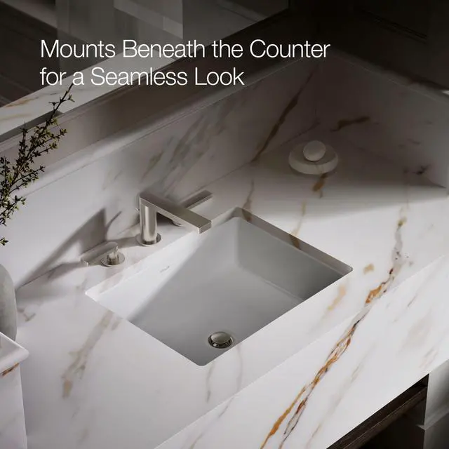 Alt view image 5 of 6 - 2882-0 Verticyl Rectangular Undermount Bathroom Sink, 19 3/4", White