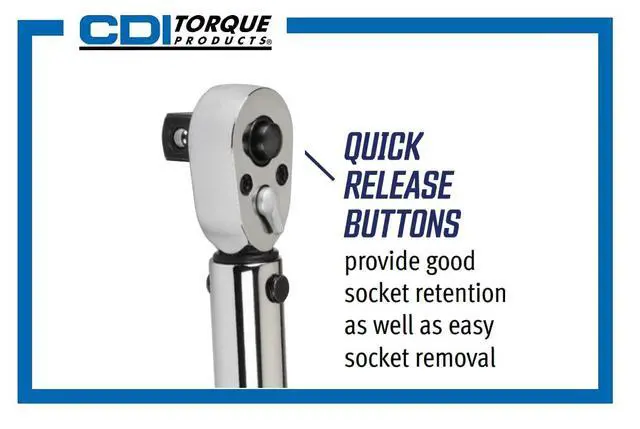 Alt view image 3 of 6 - CDI 1/4 Inch Drive Adjustable Click Torque Wrench, Range 10-50 In Lbs / 1.4-5.4 Nm (501MRMH)