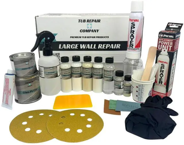 Main image of Tub Repair Kit with Color Match, Strong Fiberglass Repair kit, Repairs Non-weightbearing Surfaces in Bathtub