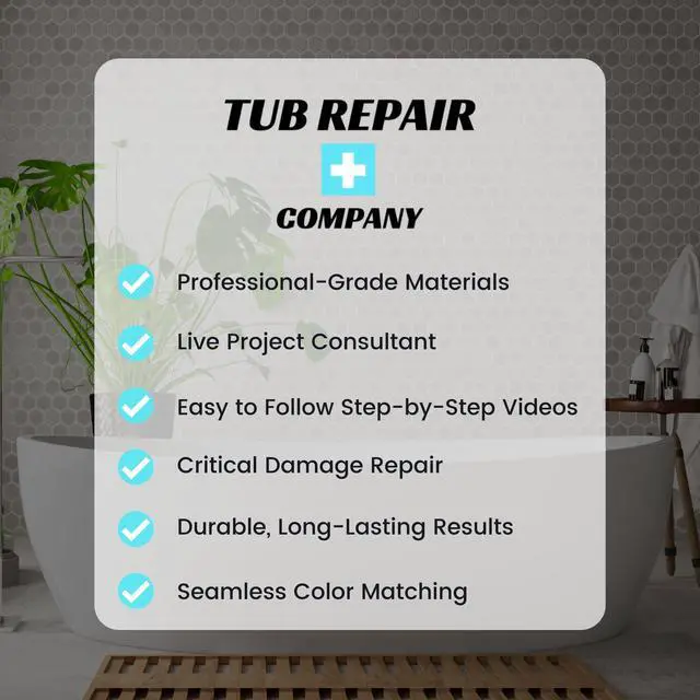 Alt view image 5 of 5 - Tub Repair Kit with Color Match, Strong Fiberglass Repair kit, Repairs Non-weightbearing Surfaces in Bathtub