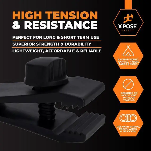 Alt view image 6 of 6 - 100 Pack Heavy Duty Reusable Tarp Clips - Use with Canopy Tent, Awning, Camping, Boat Cover, Car Cover, Swimming Pool or Sun Shade - by