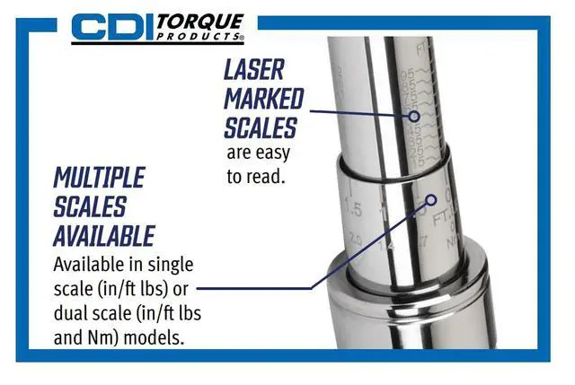 Alt view image 5 of 6 - CDI 3/8 Inch Drive Adjustable Click Torque Wrench, Range 20-150 In Lbs / 2.8-15.3 Nm (1502MRMH)