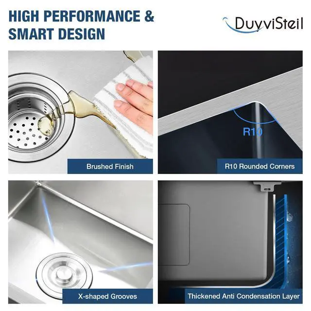 Alt view image 4 of 6 - 33 Inch Drop In Kitchen Sink, 16 Gauge Stainless Steel Kitchen Sink Single Bowl Sinks with Drain Strainer (33"x19"x9")