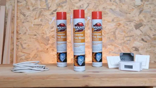 Alt view image 6 of 6 - Extreme Orange Fire Block Foam - (12x24oz) Fire Rated Polyurethane Spray for Gap Filling, Sealing on Windows, Walls, Joints & Pipes, Straw Use High Expansion Fire Proof Foam - 12 Pack