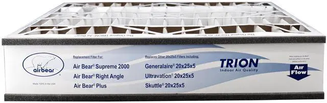 Alt view image 5 of 6 - Air Bear 20x25x5 Pleated HVAC Air Filter MERV 8 (4-Pack) (actual size: 19.75" x 24.25" x 4.9" in.) compatible part number 255649-102