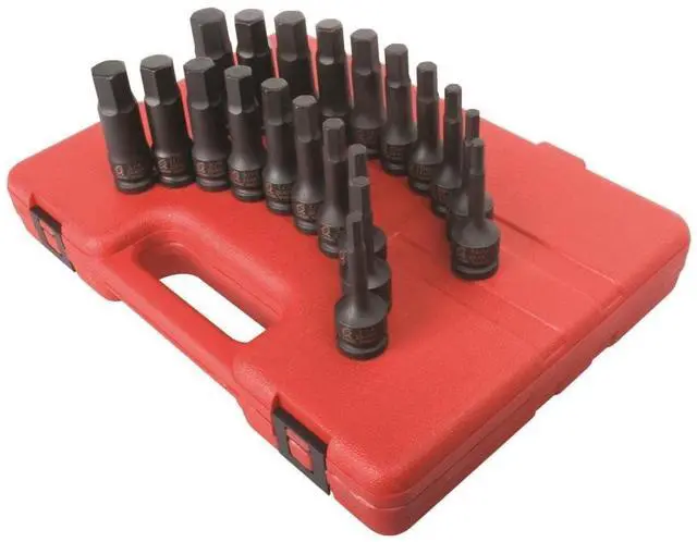 Main image of 2637, 1/2" Drive Master Impact Hex Driver Set, 20Piece, SAE/Metric, 1/4" - 3/4", 6mm - 19mm, Cr-Mo Steel, Dual Size Markings, Heavy Duty Storage Case, Meets ANSI Standards