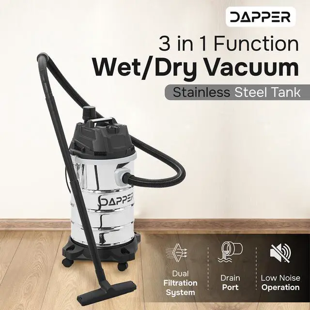 Alt view image 3 of 6 - 10 Gallon 4.0 Peak HP Wet/Dry Vacuum, Stainless Steel Tank, 3 in 1 Function Portable Shop Vacuum with Attachments, Ideal for Jobsite, Garage & Workshop