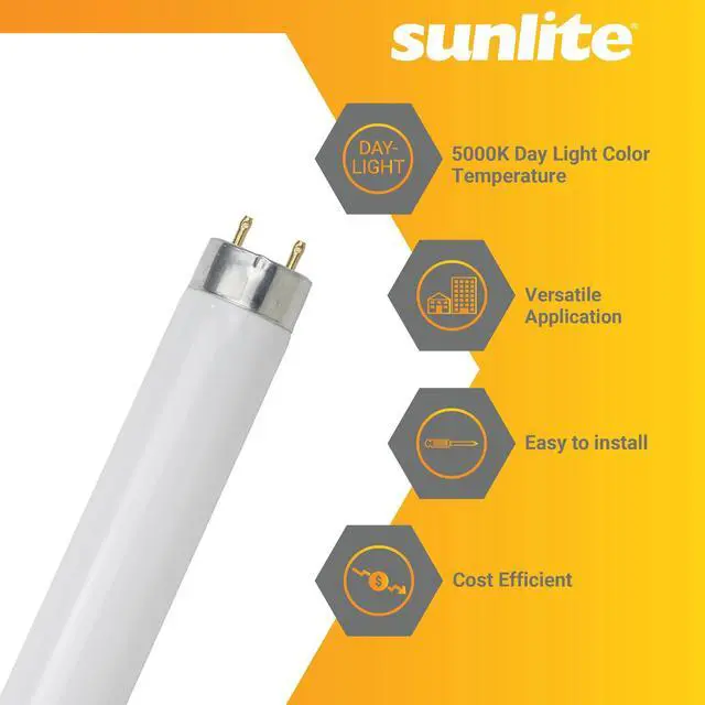 Alt view image 3 of 6 - F25T8/SP850/30PK T8 High Performance Medium Bi-Pin (G13) Base Straight Tube Bulb (30 Pack), 25W/5000K, Soft White