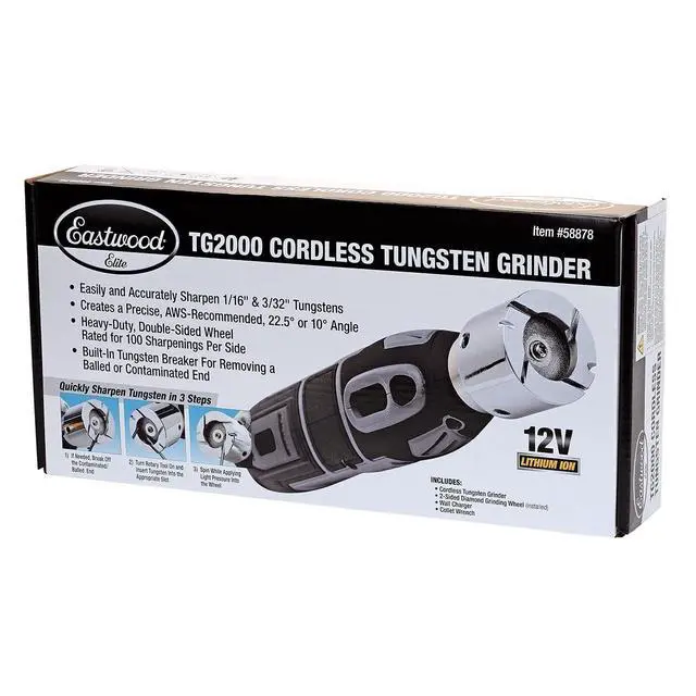Alt view image 6 of 6 - Elite TG2000 Cordless TIG Welder Tungsten Grinder