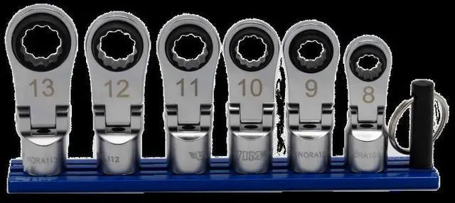Main image of 6 PC. 12PT Nano Flex Offset RATCHETING Attachment Set - 3/8" Drive (8-13MM)