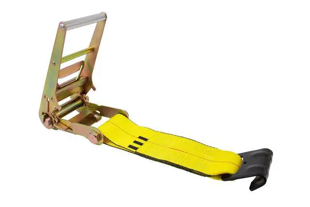 Alt view image 5 of 6 - 4" x 30' Ratchet Tie Down Straps w/Flat Hook Extreme, 6,670 Lbs WLL Tie Down for Flatbed Truck Trailer (4 - Pack) Yellow
