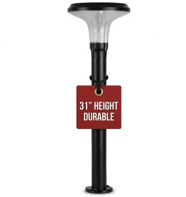 Main image of Vantage Bollard Solar Pathway Light, Black Aluminum, Large 10" Diameter, 31" Tall Height, UltraBright 200 Lumens, Warm White 2700K LED, Waterproof Outdoor Landscape, 314B50000 (1 Pack)