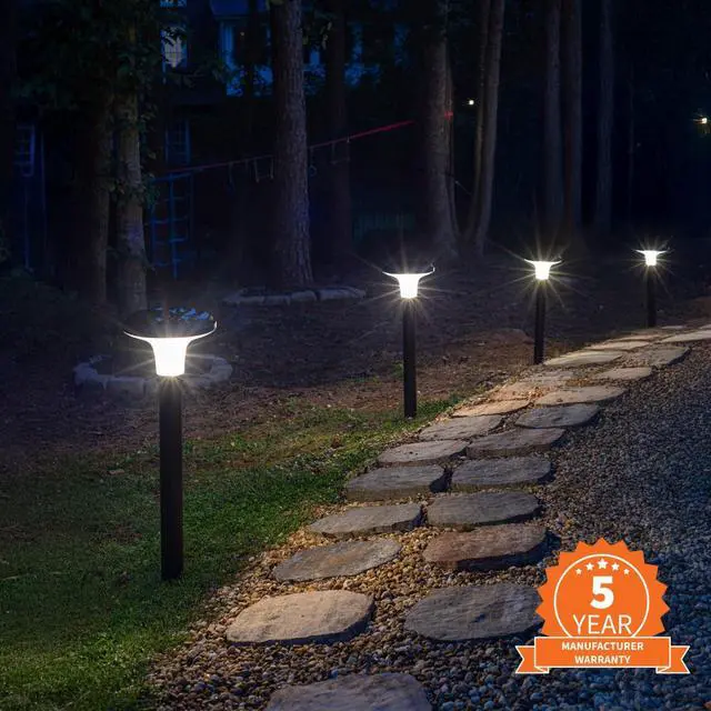 Alt view image 2 of 6 - Vantage Bollard Solar Pathway Light, Black Aluminum, Large 10" Diameter, 31" Tall Height, UltraBright 200 Lumens, Warm White 2700K LED, Waterproof Outdoor Landscape, 314B50000 (1 Pack)